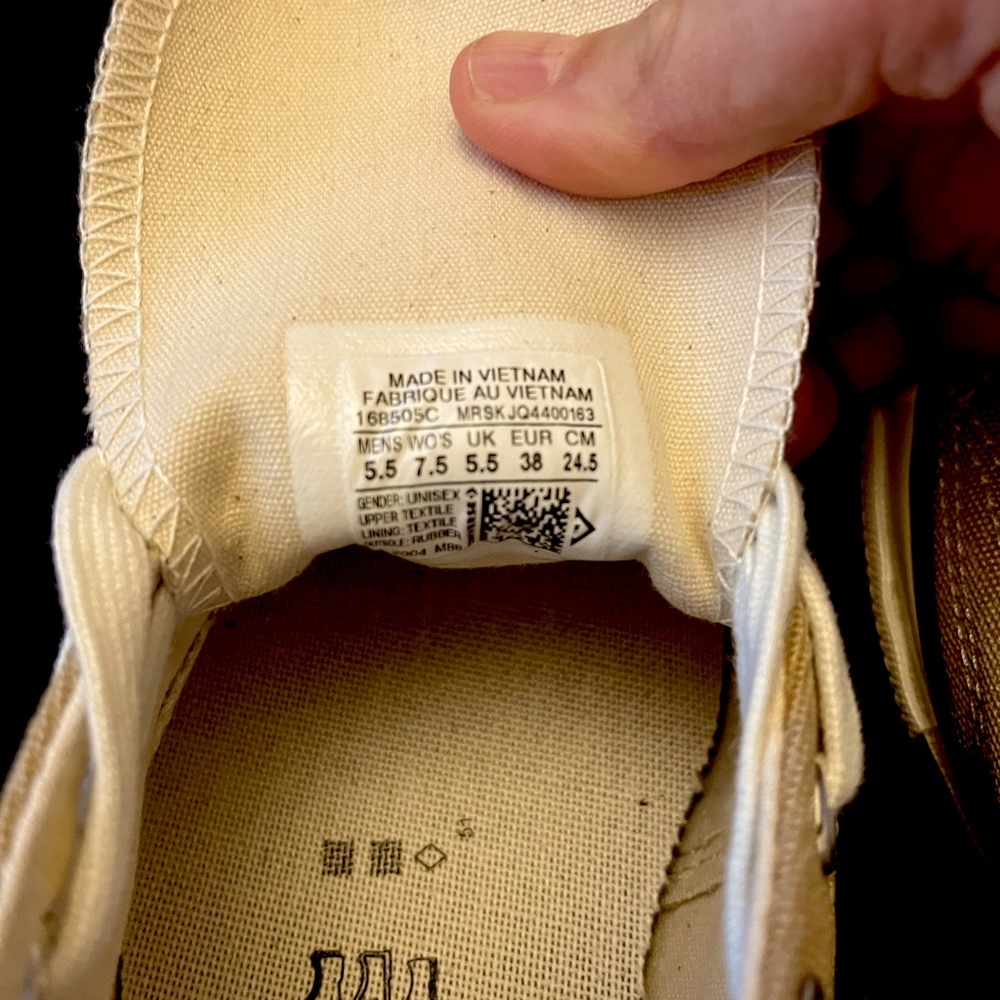 Converse Canvas Low Top Sneakers in Tan and White - Picture 11 of 11